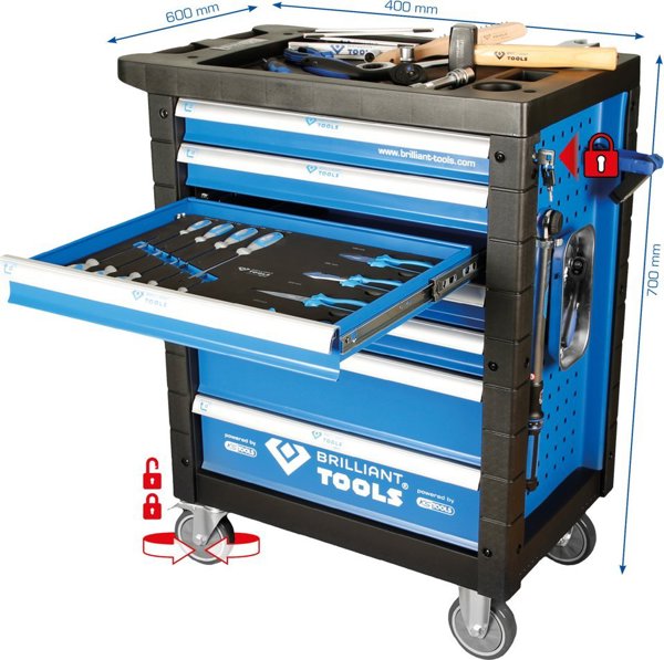 Καρότσι εργαλείων KS Tools με 7 συρτάρια, κενό
