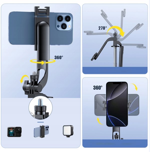 Wozinsky Selfie stick WC1Y30S teleskopowy tripod 1.3m z uchwytem na telefon - czarny