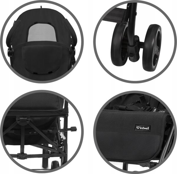 Wozek Kidwell KIDWELL WOZEK PARASOLKA QUGAR BLACK