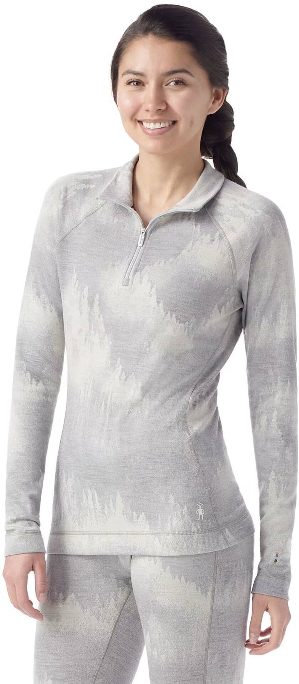 W'S Classic Thermal Merino Base Layer 1/4 Zip Boxed, M74 | light gray foggy pines, L