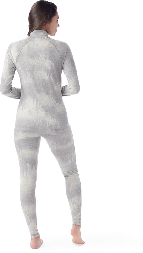 W'S Classic Thermal Merino Base Layer 1/4 Zip Boxed, M74 | light gray foggy pines, L