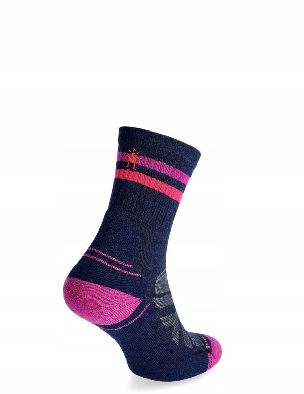 W'S Hike Light Cushion Tube Stripe Crew Socks, N59 | deep navy/power pink, S