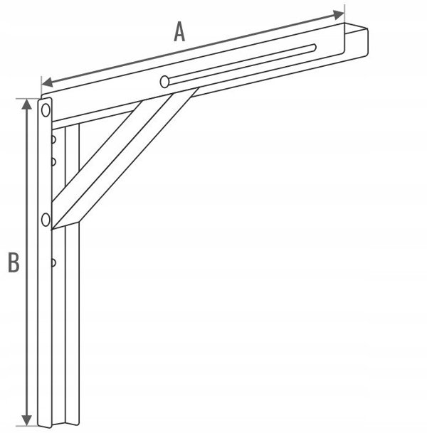 WSPORNIK STALOWY SKLADANY Z BLOKADA BIALY 200X160X1.5