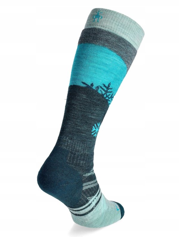 W'S Ski Full Cushion Snowpocalypse Pattern OTC Socks, B72 | frosty green, S