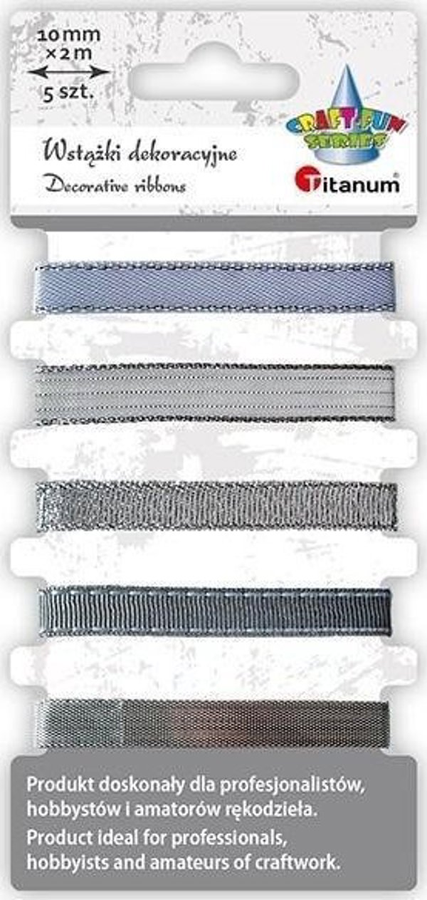 Wstazki 10mm 5x2m srebrne