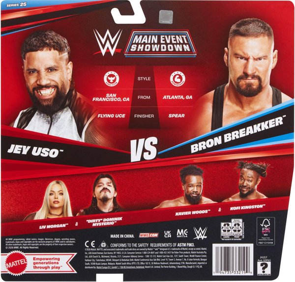 WWE® Main Event Showdown Jey Uso™ vs Bron Breakker™ Figurki 2-pak (JHJ57)