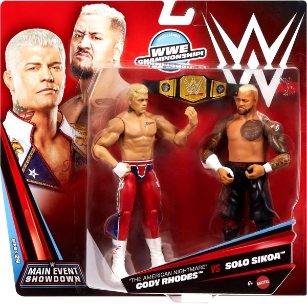 WWE® Main Event Showdown „The American Nightmare” Cody Rhodes™ vs Solo Sikoa™ Figurki 2-pak (JHJ54)
