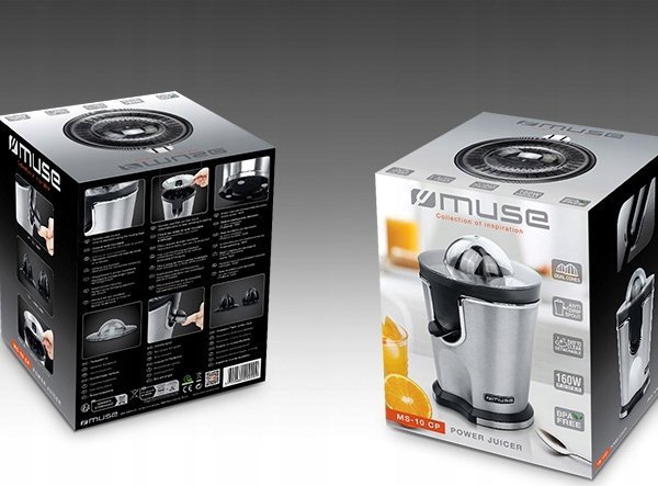 Αποχυμωτής Εσπεριδοειδών Muse MS-10CP, 160W, Inox, Μαύρο