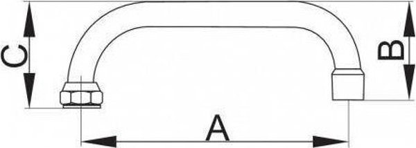 Hydroland Στόμιο Μπανιέρας U 1/2" 250mm Χρωμέ - WL.U-250.B