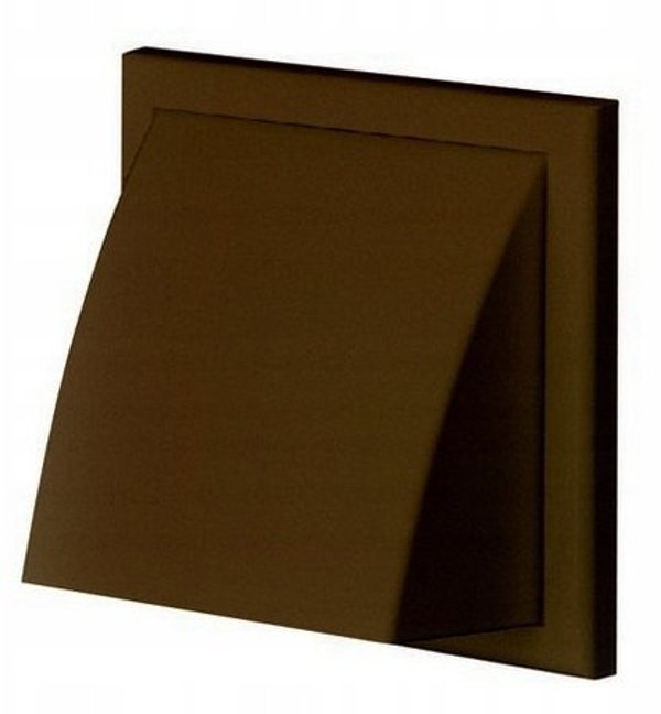 Wylot scienny z zaworem zwrotnym i okapem 154x154mm fi 100mm braz MW102AZPKBR