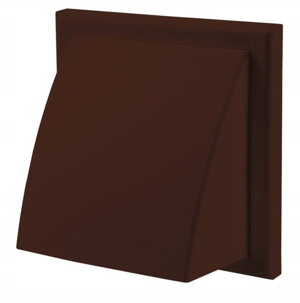 Wylot scienny z zaworem zwrotnym i okapem 154x154mm fi 100mm braz MW102AZPKBR