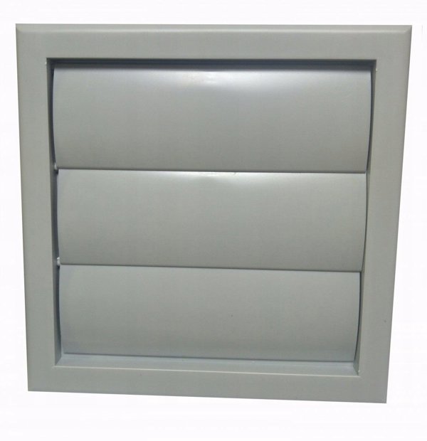 Wylot scienny zaluzjowy 154x154mm fi 100mm szary MW100AZKGR
