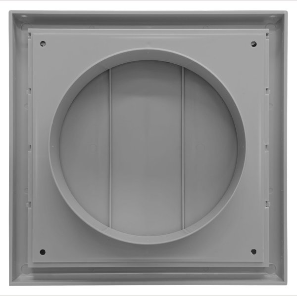 Εξαεριστική έξοδος τοίχου με βαλβίδα αντεπιστροφής και καλυμμα 154x154mm fi100mm γκρι MW102AZPKGR