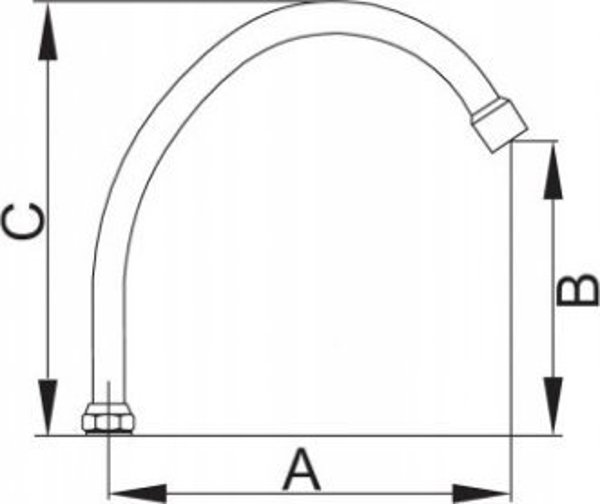 Hydroland Ράμφος Βρύσης Μπάνιου W18S130 3/4" Μήκους 130mm, Ορειχάλκινο