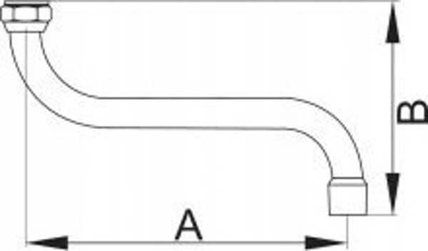 Hydroland Ράμφος Βρύσης Μπάνιου W18S130 3/4" Μήκους 130mm, Ορειχάλκινο