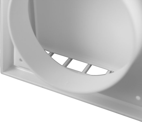 Wylot scienny z zaworem zwrotnym i okapem fi 150mm bialy MW152AZPK