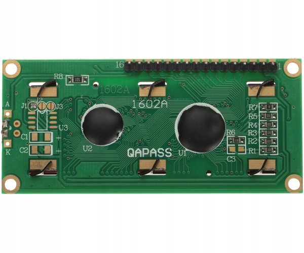 Οθόνη LCD 2x16 χαρακτήρων LCD-AC-1602E-YIY/G-E6 Πράσινη Justpi