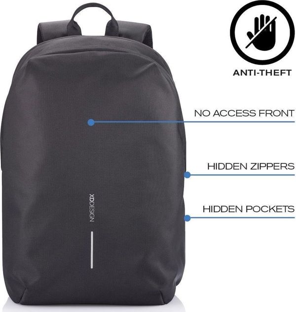 XD Design Bobby Soft Αντικλεπτικό Σακίδιο Πλάτης για Laptop 15.6", Μαύρο, P705.791