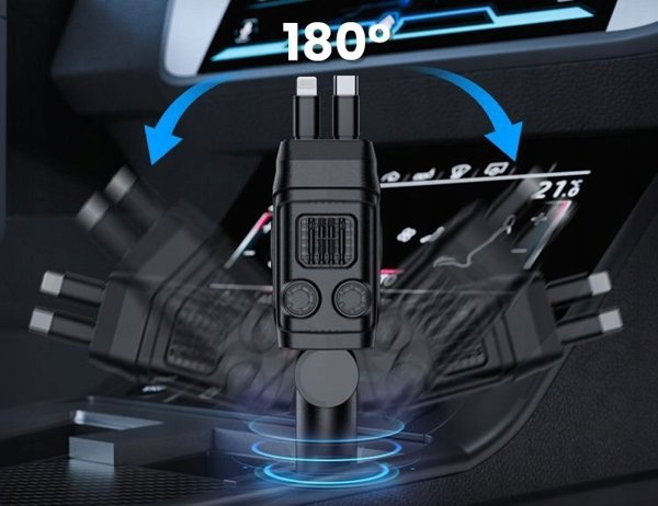 Φορτιστής αυτοκινήτου XO CC66 104W 1x USB 1x USB-C μαύρος με καλώδιο USB-C και καλώδιο Lightning 6920680861644