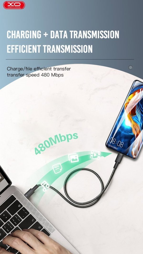 XO cable NB-Q199 PD USB-C - USB-C 1,5m 100W black