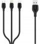 XO καλώδιο NB230 3σε1 USB - Lightning + USB-C + microUSB 1,0m 2,4A μαύρο 6920680833528
