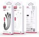XO καλώδιο NB230 3σε1 USB - Lightning + USB-C + microUSB 1,0m 2,4A μαύρο 6920680833528