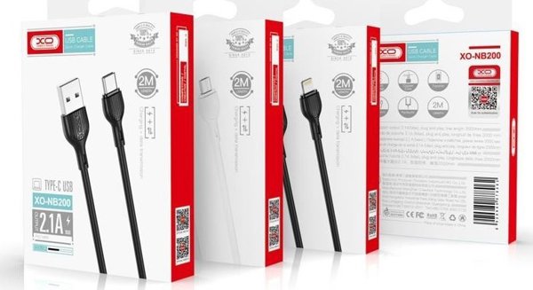 Καλώδιο XO NB200 USB - Lightning 2,0m 2.1A μαύρο 6920680877997