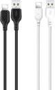 XO καλώδιο NB103 USB - Lightning 1,0 m 2,1A μαύρο 30τμχ / λευκό 20τμχ σετ 6920680875177