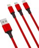 XO cable NB173 3in1 USB - Lightning + USB-C + microUSB 1,2 m 2,4A red 6920680876242