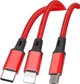 XO cable NB173 3in1 USB - Lightning + USB-C + microUSB 1,2 m 2,4A red 6920680876242