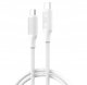 XO καλώδιο NB-Q265B PD USB-C - USB-C 1,0m 60W λευκό 6920680855056