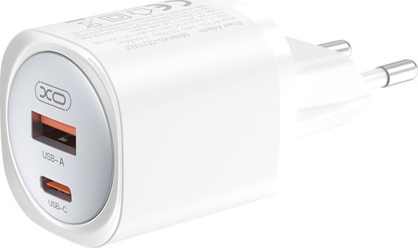 Φορτιστής τοίχου XO CE21 PD 30W 1x USB-C 1x USB λευκός 6920680853892