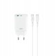 XO wall charger CE29 PD 20W 1x USB-C 1x USB white + cable USB-C - USB-C