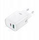 XO wall charger CE29 PD 20W 1x USB-C 1x USB white + cable USB-C - USB-C