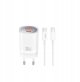 Φορτιστής τοίχου XO CE21 PD 30W 1x USB-C 1x USB λευκός + καλώδιο USB-C - USB-C 6920680853915