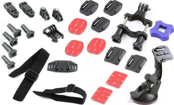 Xrec Σετ Στήριξης 27 σε 1 για GoPro Hero 1/2/3/3+/4, Βάση με Βεντούζα & Αξεσουάρ Action Camera