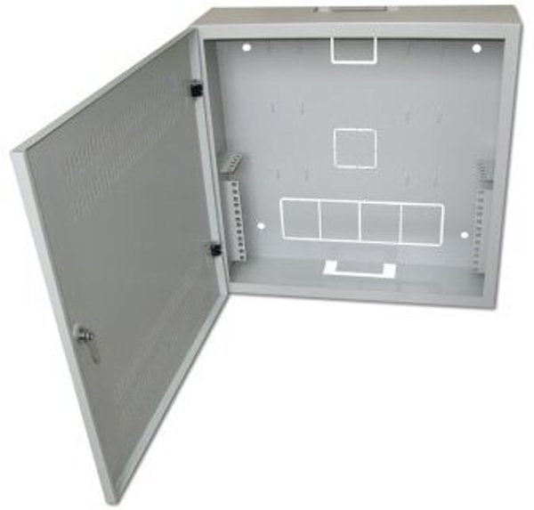 XtendLan 19" nástěnný vertikální rozvaděč 2U+4U 540x150, perforované dveře, šedý