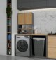 Topeshop Έπιπλο Μπάνιου POLA MULTI για Πλυντήριο, Ανθρακί & Δρυς Artisan