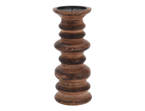 Ξύλινο Διακοσμητικό Κηροπήγιο - 10x10x24cm 8719987091704
