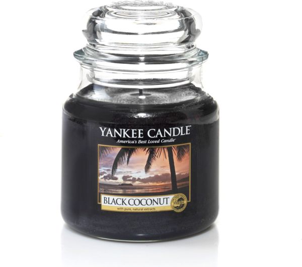 Yankee Candle Classic Medium Jar Μαύρο κερί με άρωμα καρύδας 411 γρ 4646085 5038580013429