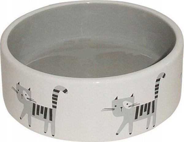 Yarro International Κεραμικό Μπολ για Γάτες με Σχέδιο, 12,5x4,5cm, 250ml, Λευκό