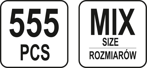 Yato Zestaw zawleczek prostych 555szt. mix YT-06873