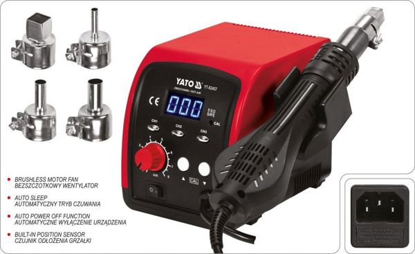 Σταθμός Συγκόλλησης Θερμού Αέρα Yato YT-82457 750W με Ψηφιακή Οθόνη LED