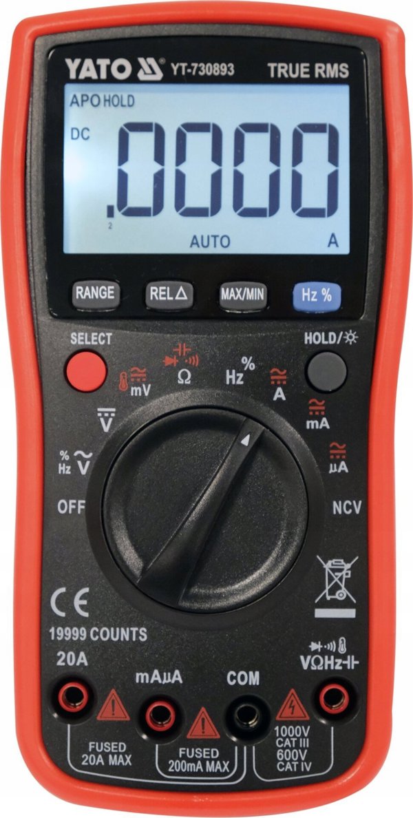 Yato YT.TRUE RMS LCD DIGITAL METER 19999