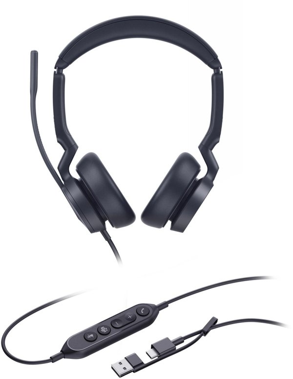 Yealink UH36 Dual Teams Ενσύρματο Headset USB-C/A για Υπολογιστή - Μαύρο