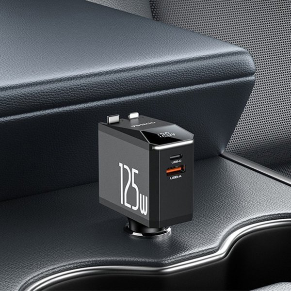 Φορτιστής αυτοκινήτου yesido Y71 125W Fast Charging 4 σε 1 LED Μαύρος