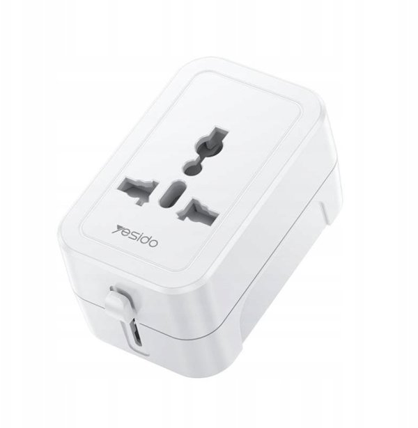 yesido MC32 Uniwersalny Adapter UK/EU/US/AUS Max 6A, White / Bialy