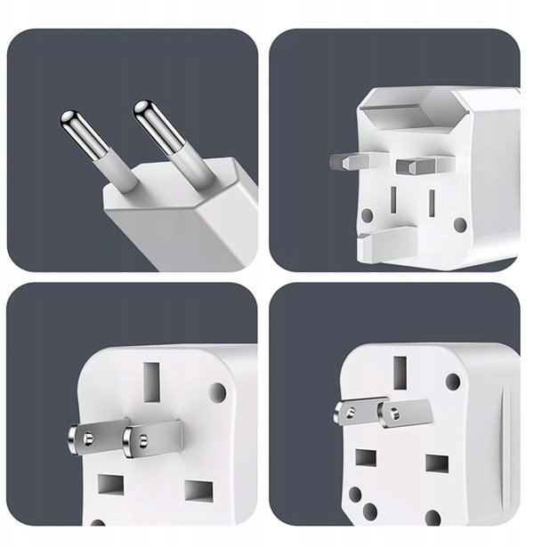 yesido Uniwersalny Adapter MC25 750W 3A UK/EU/US/AU, WHITE / BIALY
