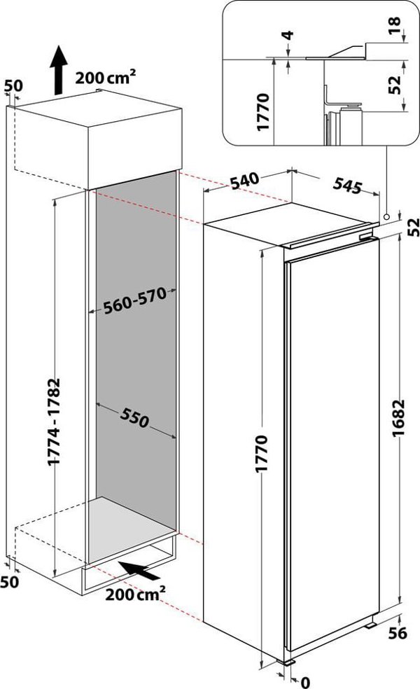 Καταψύκτης Whirlpool εντοιχιζόμενος AFB18402