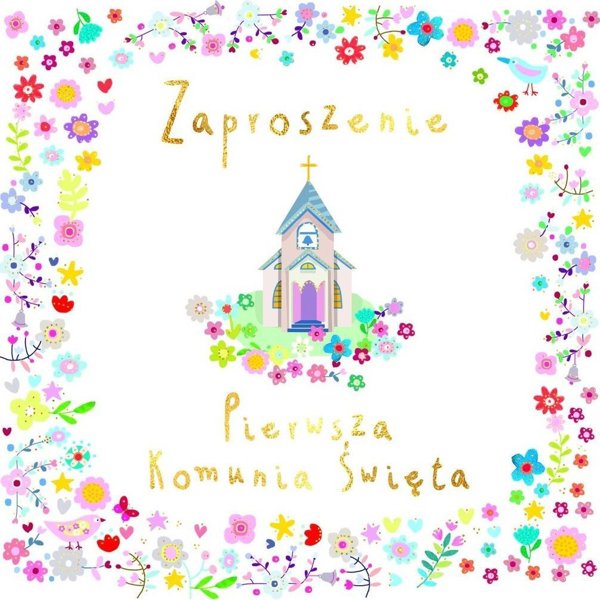 Zaproszenie Komunia dom Bozy 5szt